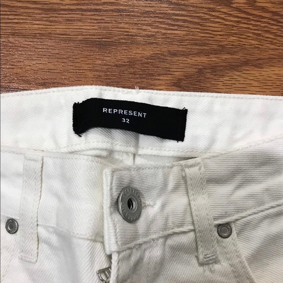 Represent Clo. Hand Destroyed White Denim Jean - Picture 2 of 5